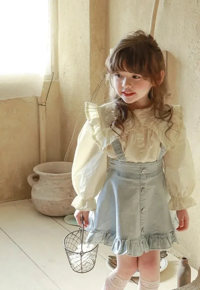 フリフリビッグカラー&ラペルフレアスリーブシャツ